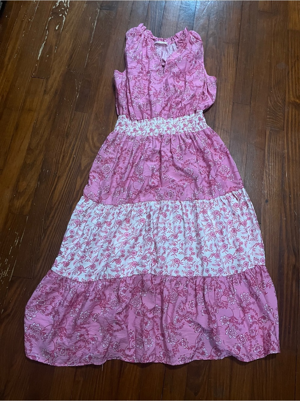 Chenault Pink & Violet Pink Floral Tiered Dress - LSF Vibes!